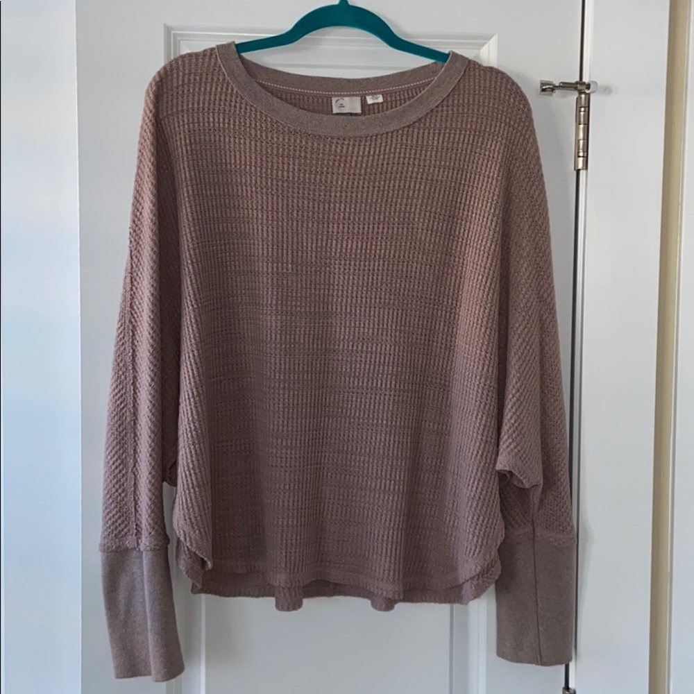 Anthro long sleeve waffle top